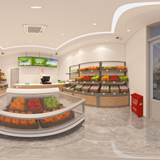 现代 水果店 方案二 全景