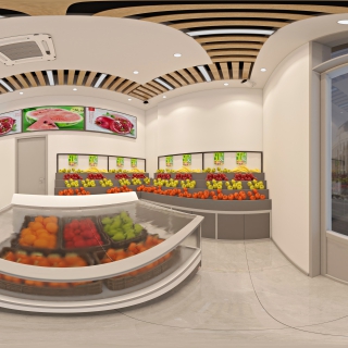 现代 水果店 方案三 全景