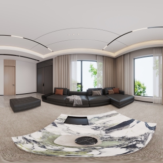 现代3楼客厅全景