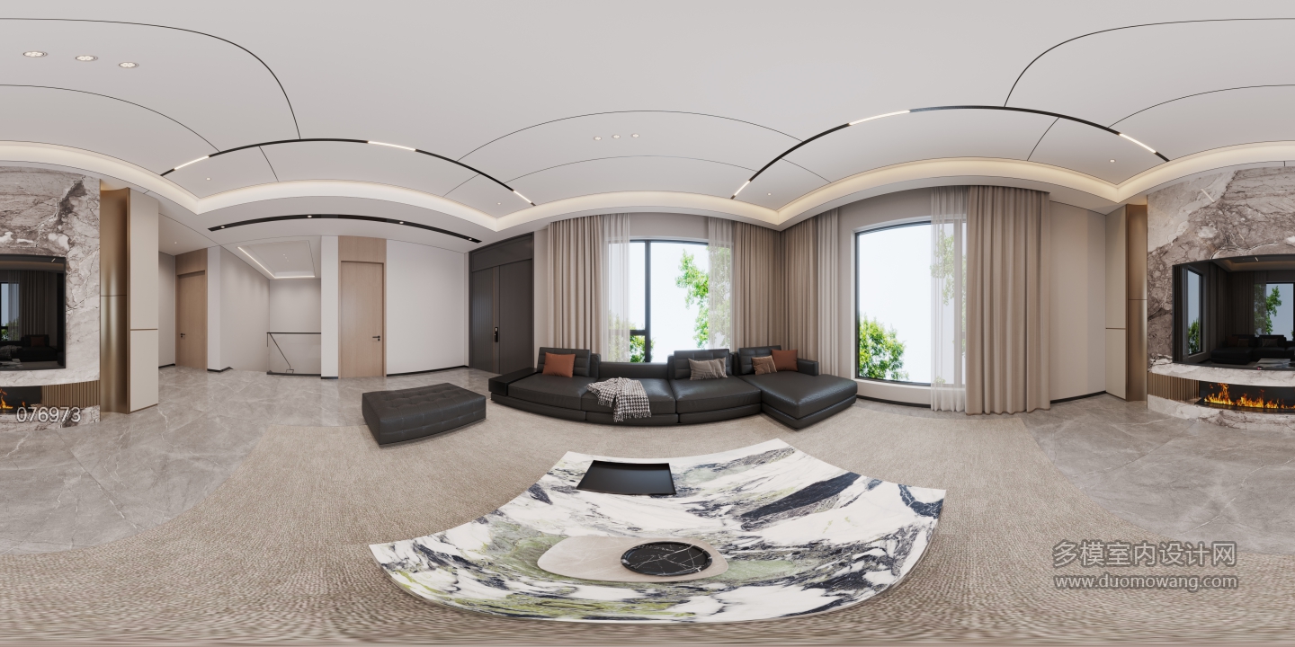 现代3楼客厅全景
