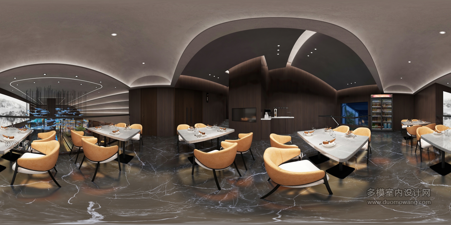 现代海鲜餐厅2F散座区 (1)