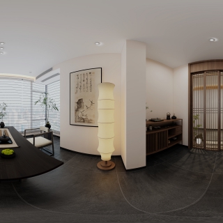 新中式茶室全景