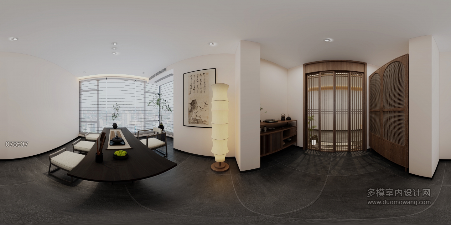 新中式茶室全景