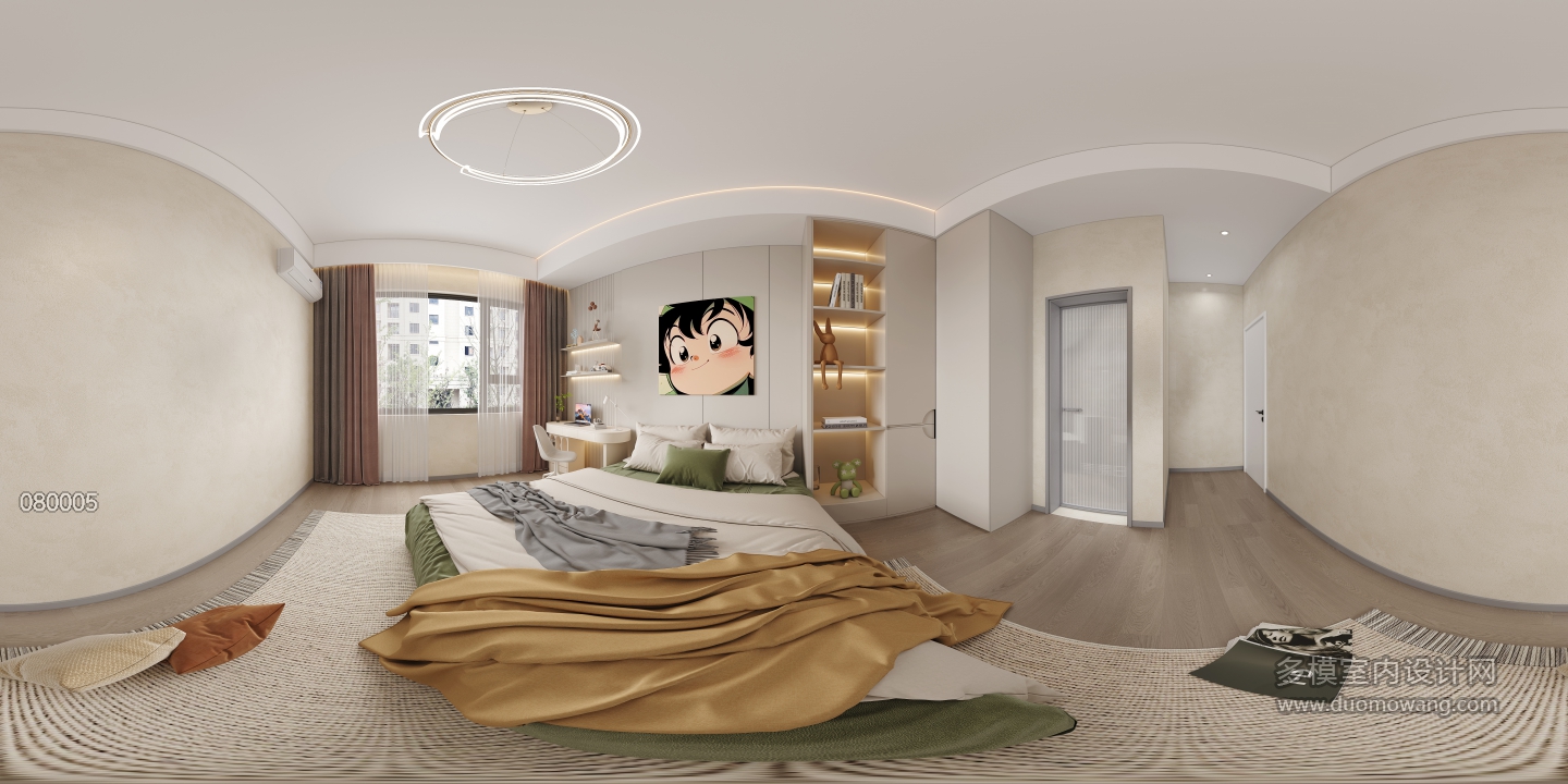 现代三层女孩房全景