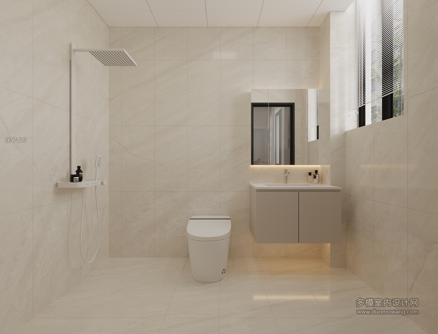 现代二楼卧室卫生间