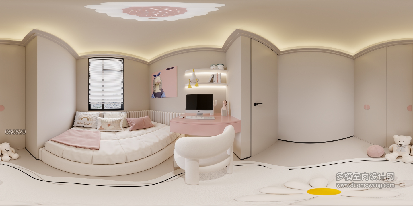 现代女孩房全景