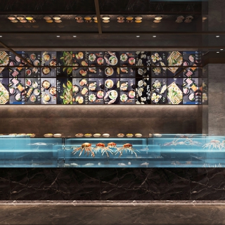 现代海鲜餐厅点餐区