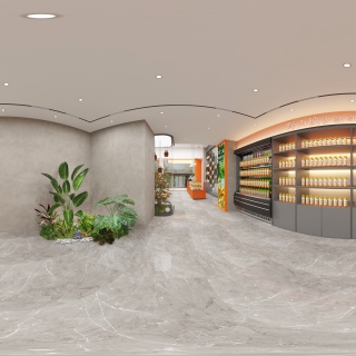 现代专卖店休息区全景-2