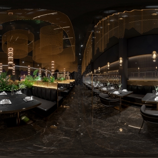 现代工业餐厅散区360