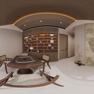 新中式棋牌室全景