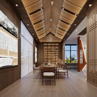 现代展厅茶室特写