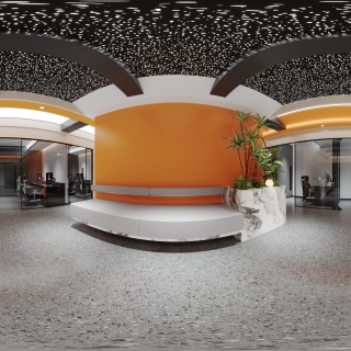 现代网吧休息区全景