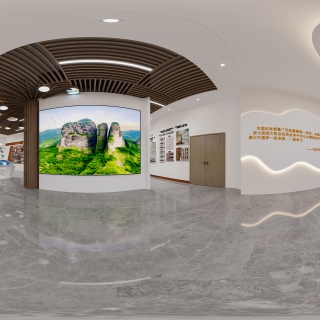现代展厅门厅全景