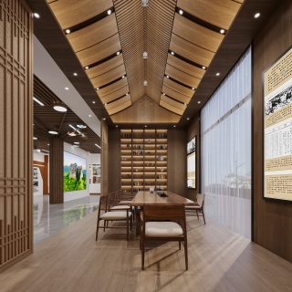 现代展厅茶室特写一