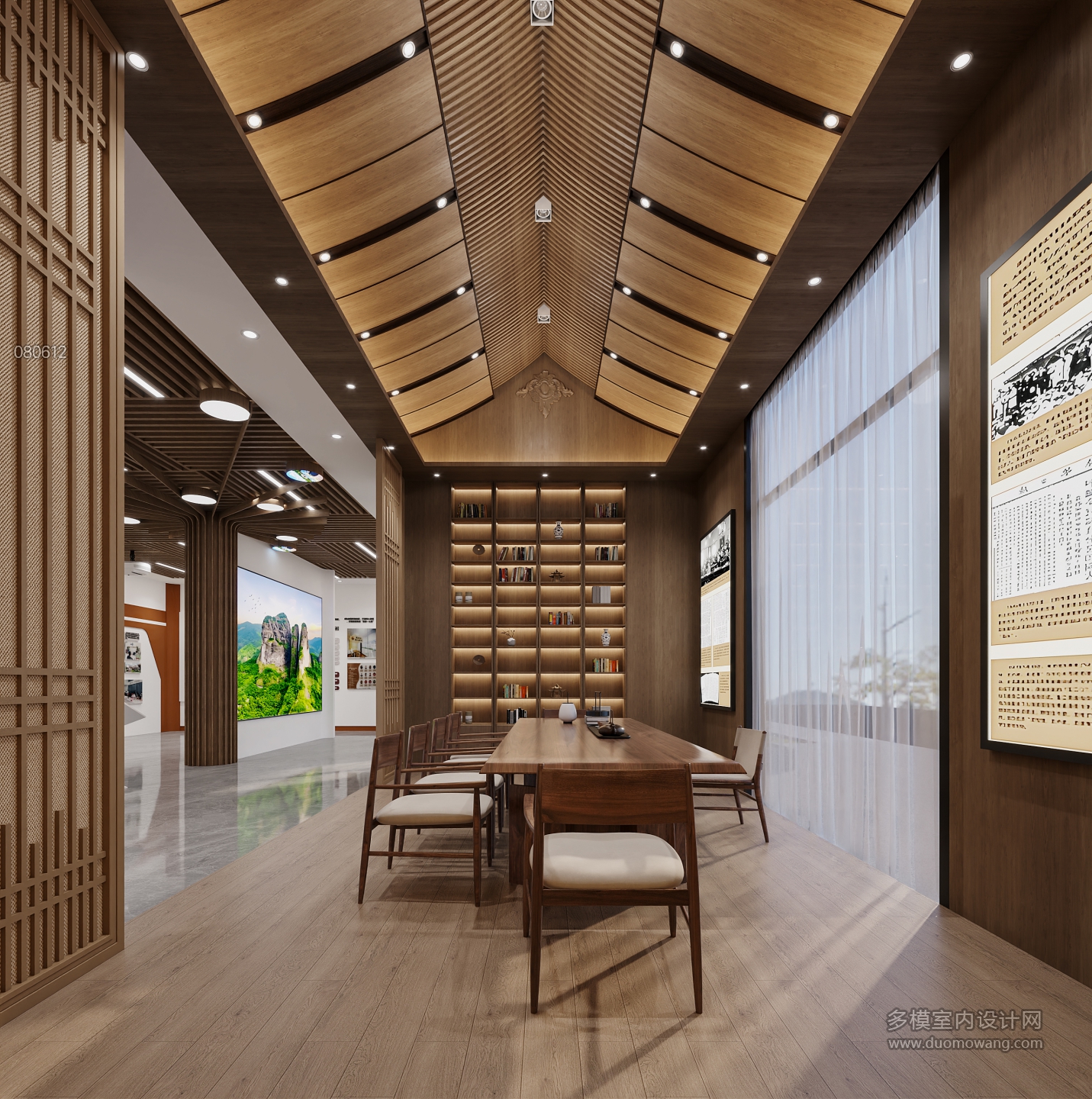 现代展厅茶室特写一