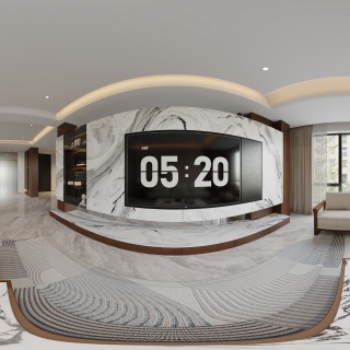 现代简约2楼客厅全景