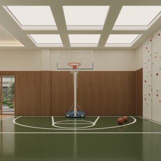 现代负一楼篮球区