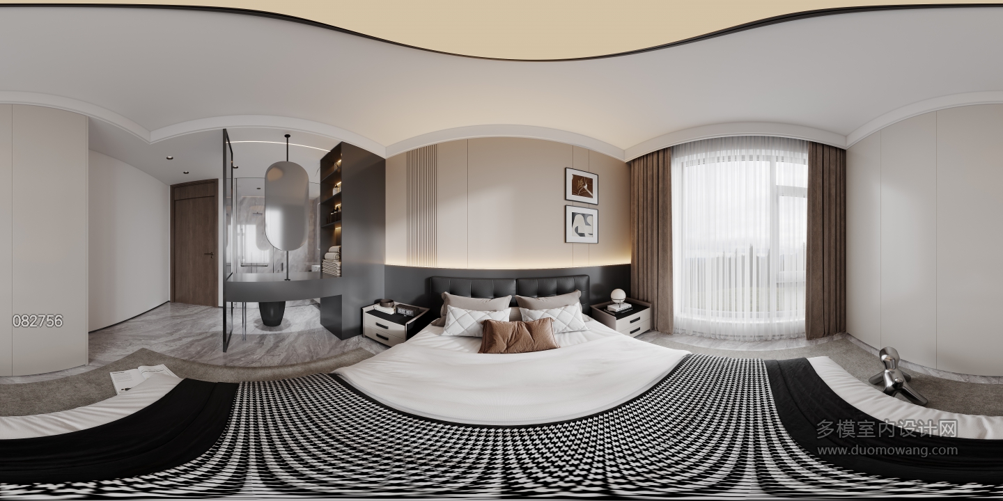 现代主卧全景