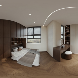 现代 中古风 衣帽间 全景
