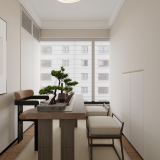 现代奶油全屋全景 (3)