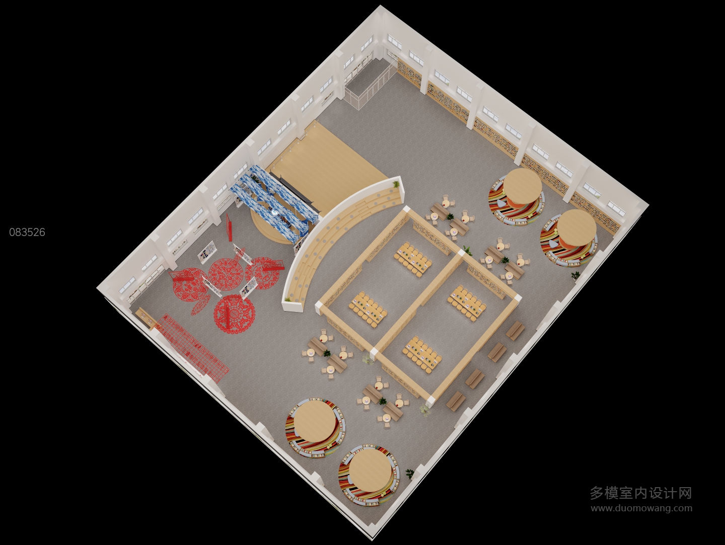 现代展厅鸟瞰
