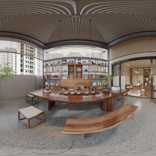 中古风 茶室 全景