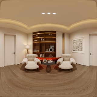 现代中古二层阅读区全景