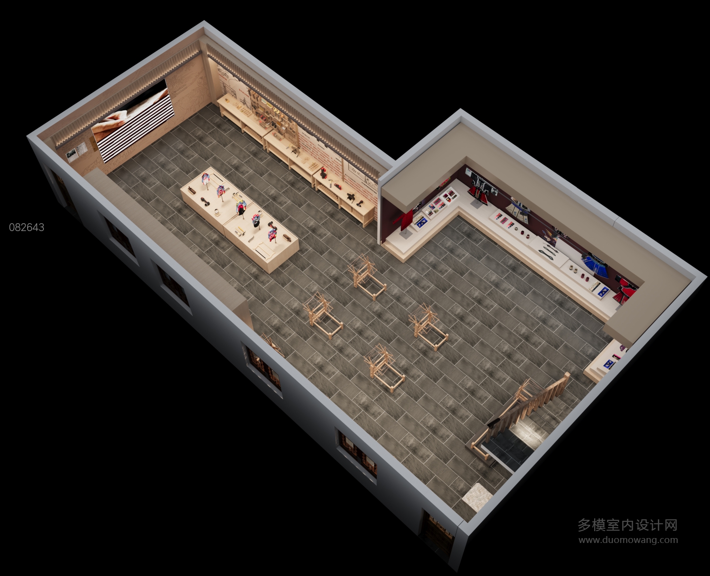 新中式展厅一楼鸟瞰