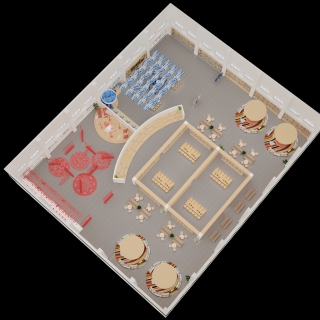 现代展厅鸟瞰