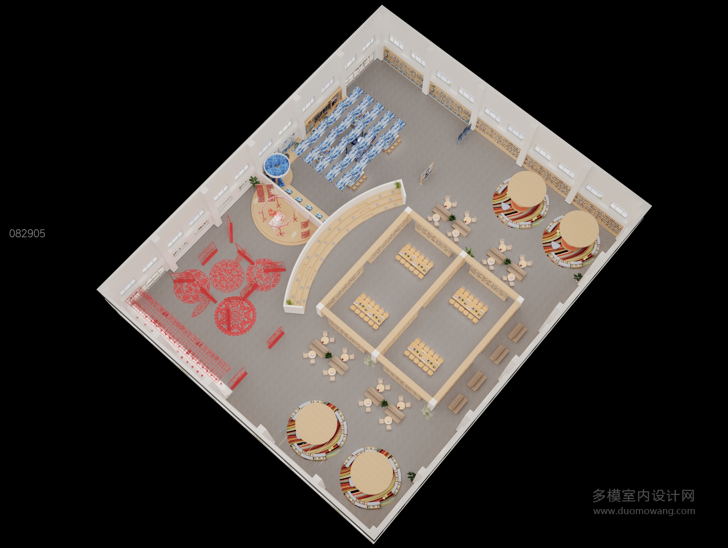 现代展厅鸟瞰