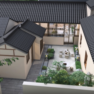 寺街康总咖啡店鸟瞰