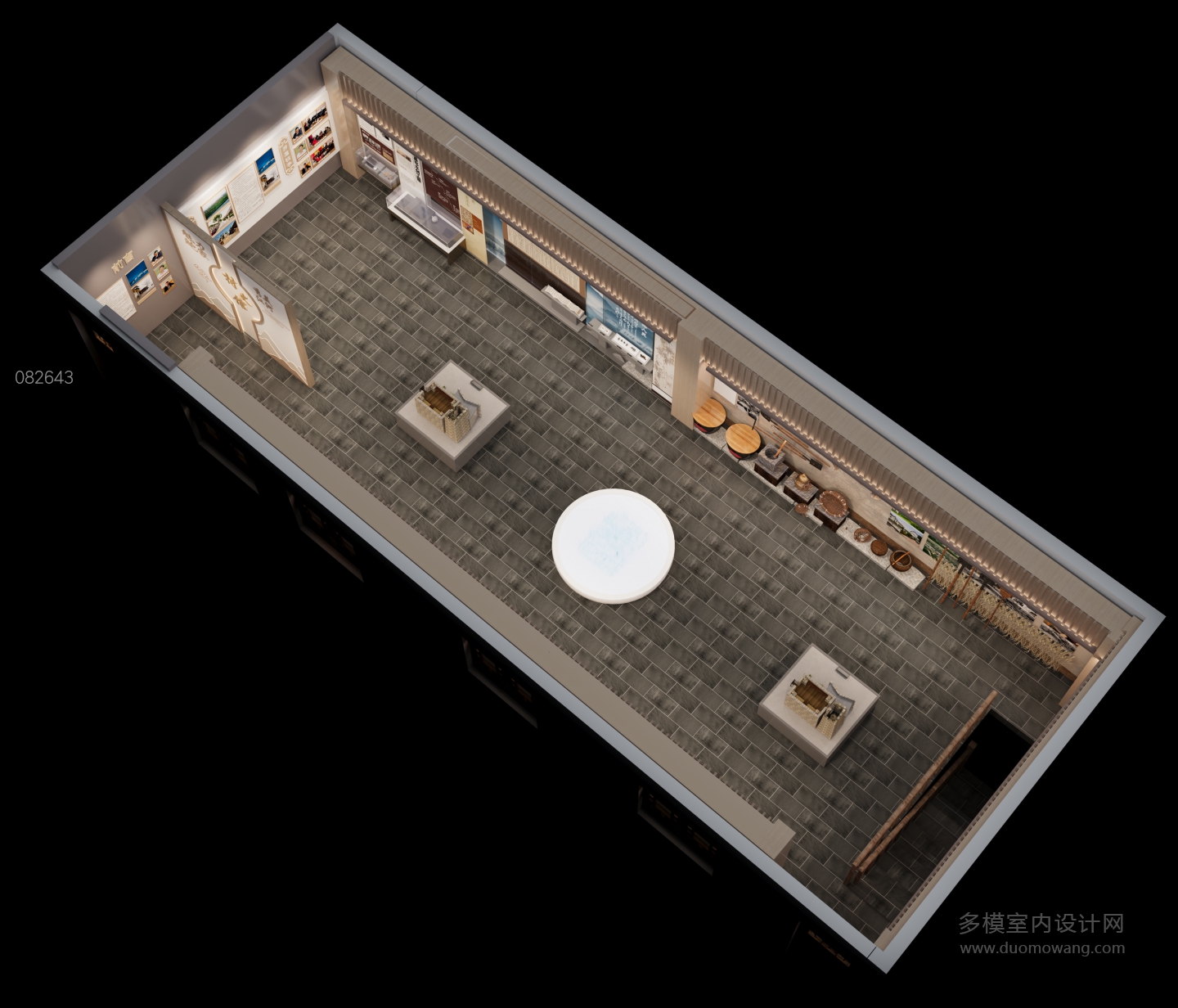 新中式展厅二楼鸟瞰