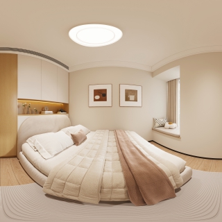 现代奶油全屋全景 (6)