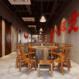 寂诧火锅店圆桌单张