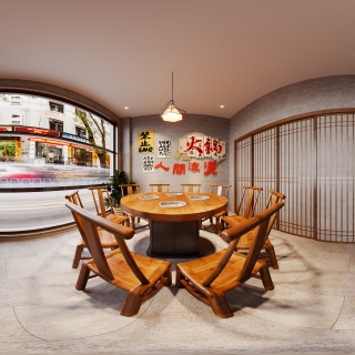 寂诧火锅店包房全景