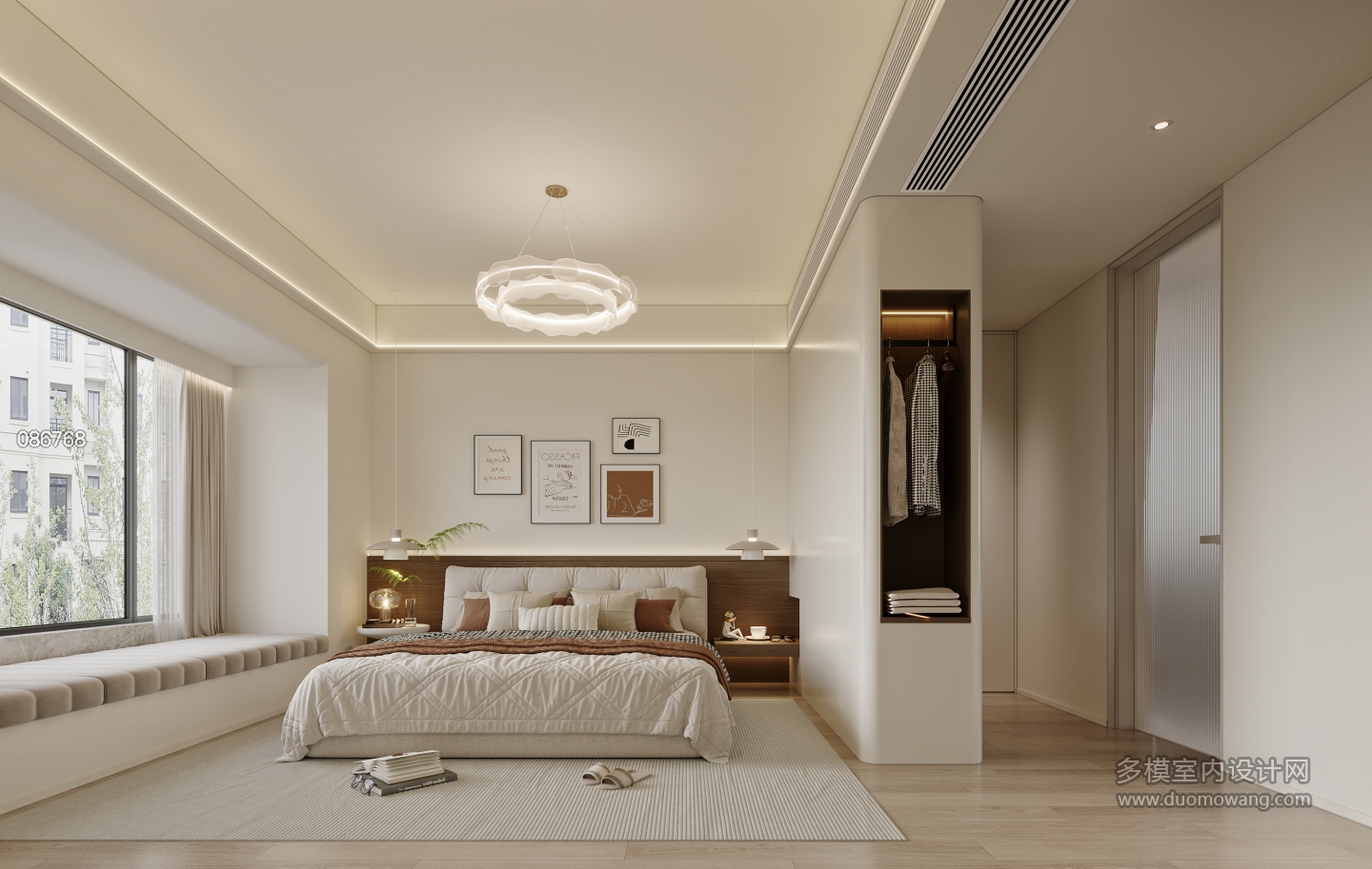 现代主卧特写