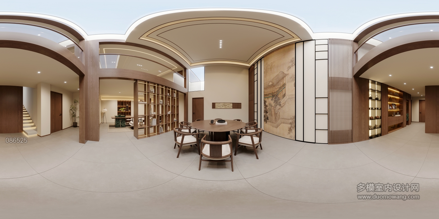 宋式美学负二茶室全景