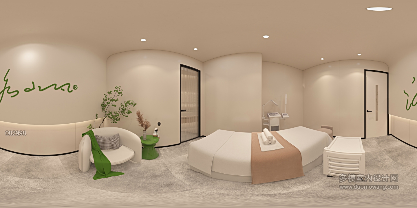 现代 美容店 包间02 全景