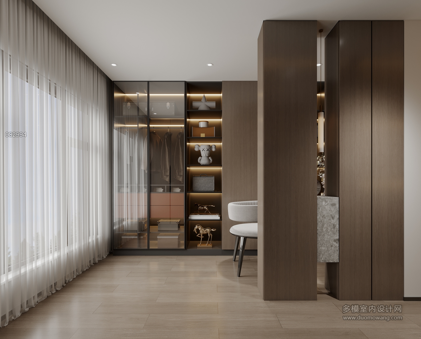 现代二层衣帽间