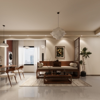 现代中古沙发墙