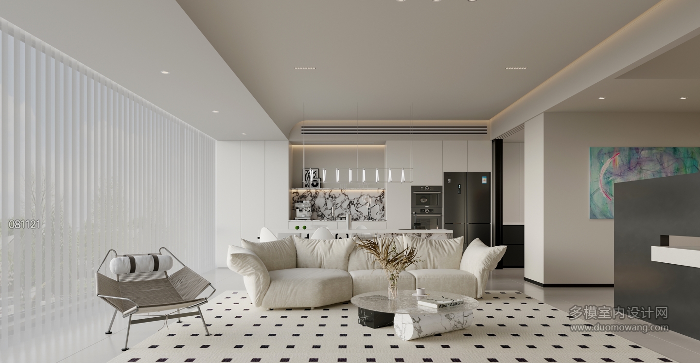 现代极简沙发墙