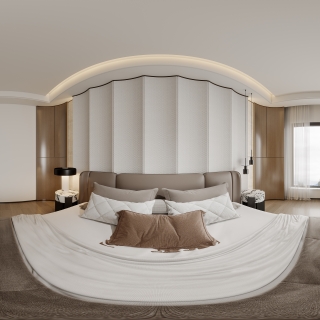 现代二层主卧全景