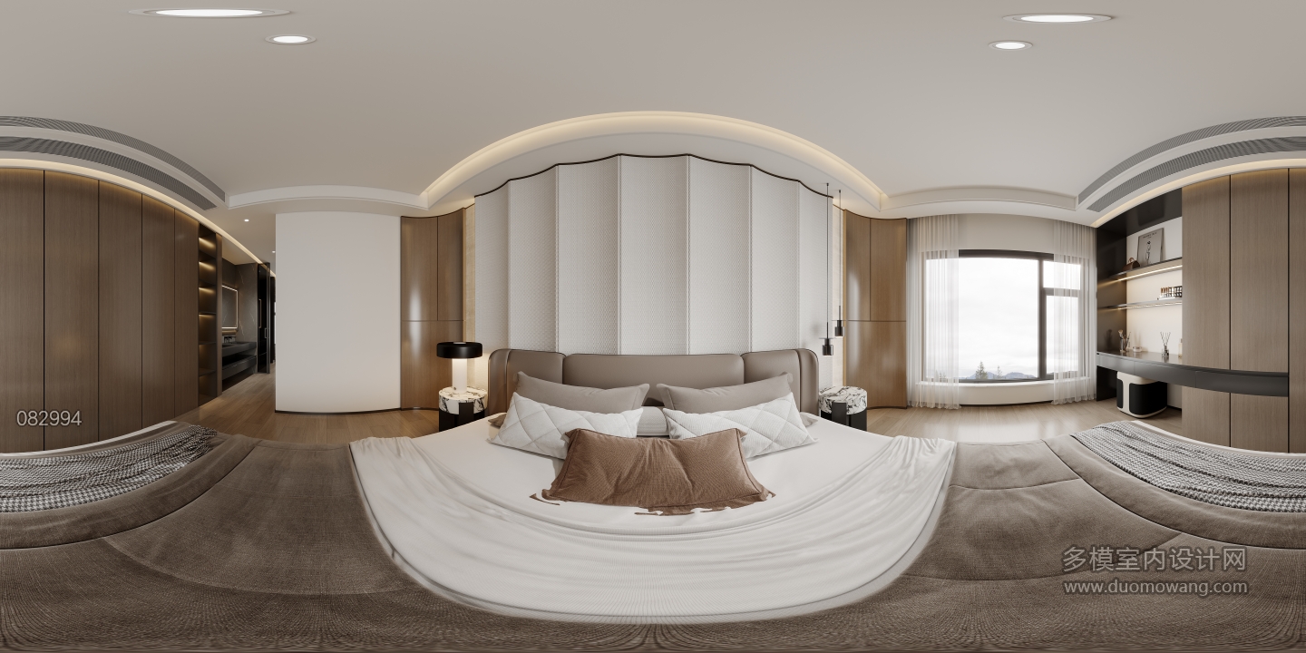 现代二层主卧全景
