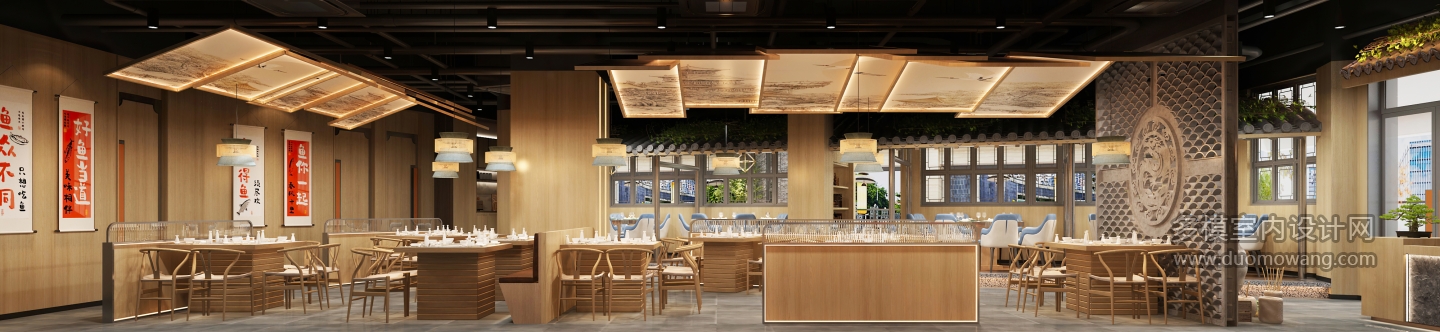 新中式餐厅大厅静态a