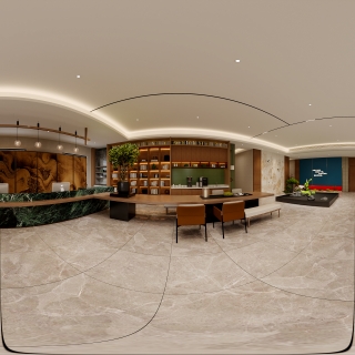 现代酒店大厅全景