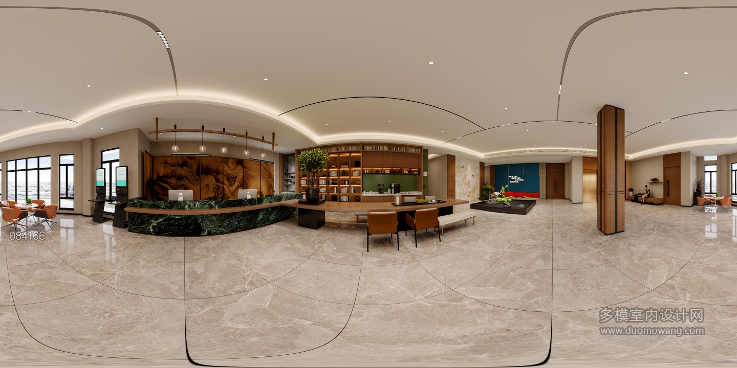 现代酒店大厅全景