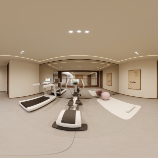 宋式美学负一健身区全景