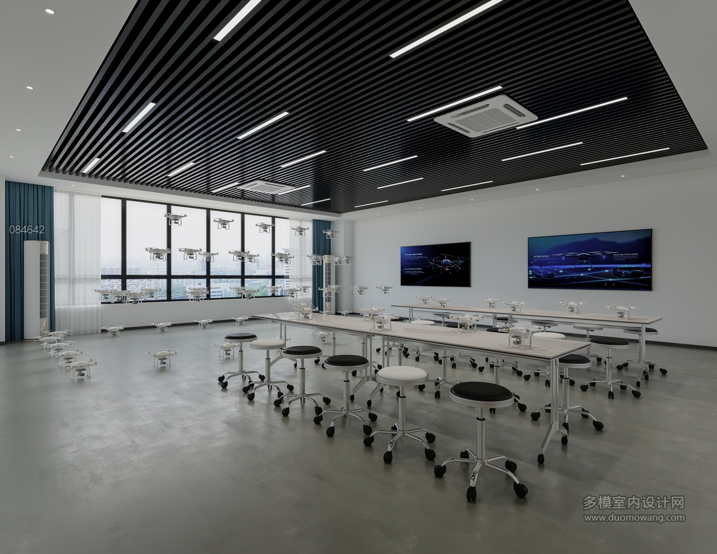 现代室内飞行编队区