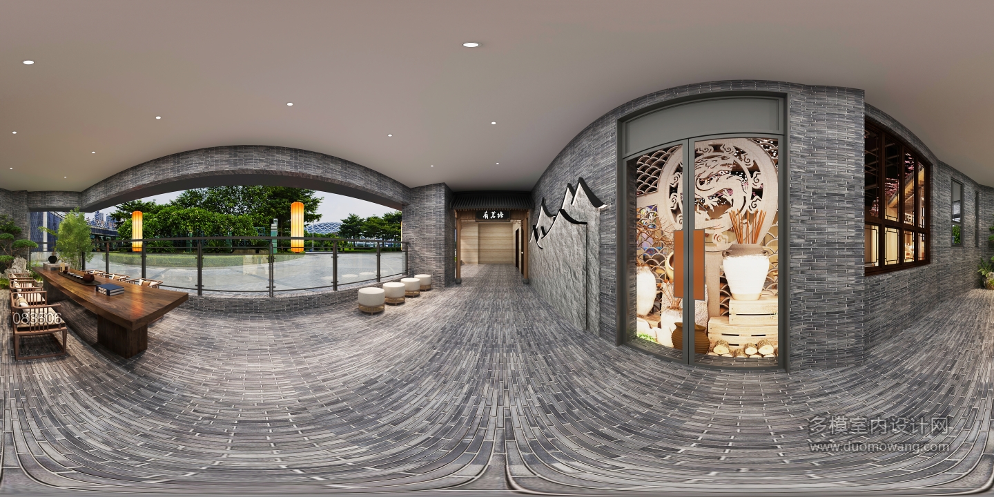 新中式餐厅过廊