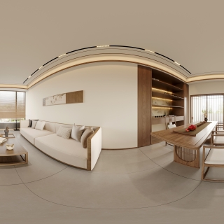 宋式美学三层休闲区全景